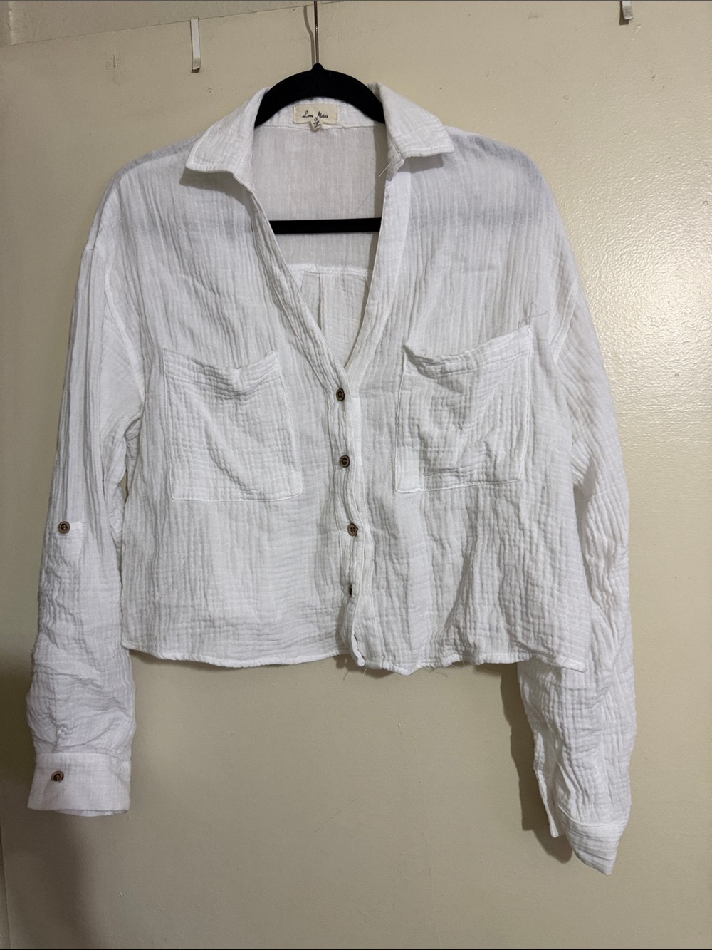 Love notes cotton button down shirt